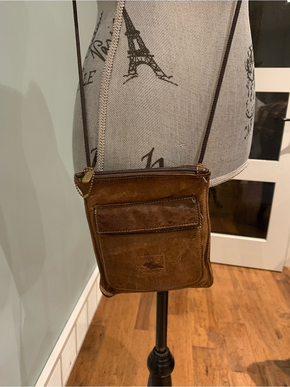 Roots Brown Leather Crossbody Bag